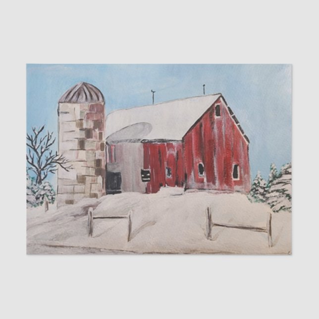 Papel de tejido de descomposición, granero antiguo (Anverso)