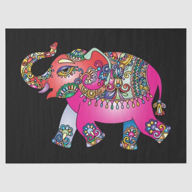papel de tejido de elefante ornamental (Anverso)