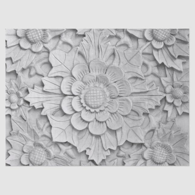 papel de tejido de escultura floral (Anverso)