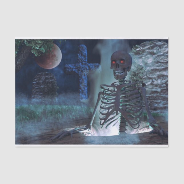 papel de tejido de esqueleto de cementerio (Anverso)