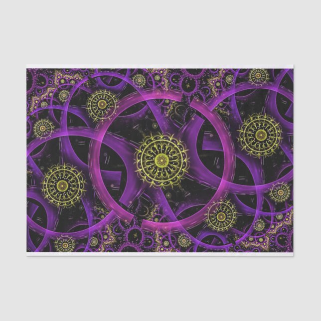 Papel de tejido de flores de oro de meditación (Anverso)