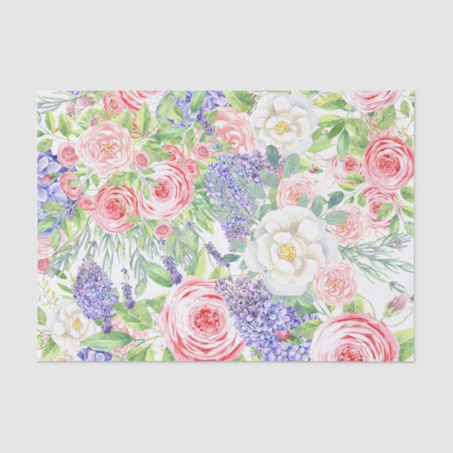 Papel de tejido de flores de primavera - Vibrante  (Anverso)