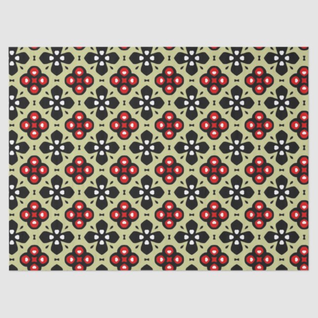 papel de tejido de flores geométricas (Anverso)