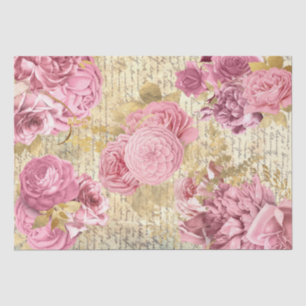 papel de tejido de flores vintage rosa