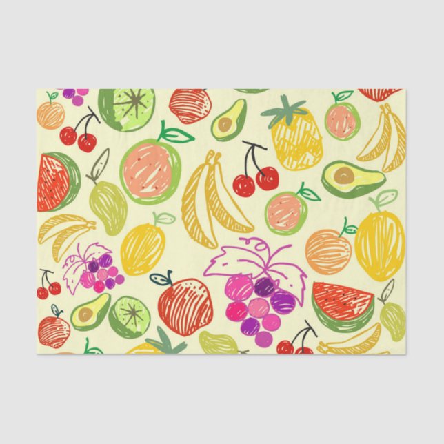 Papel de tejido de fruta mixto (Anverso)