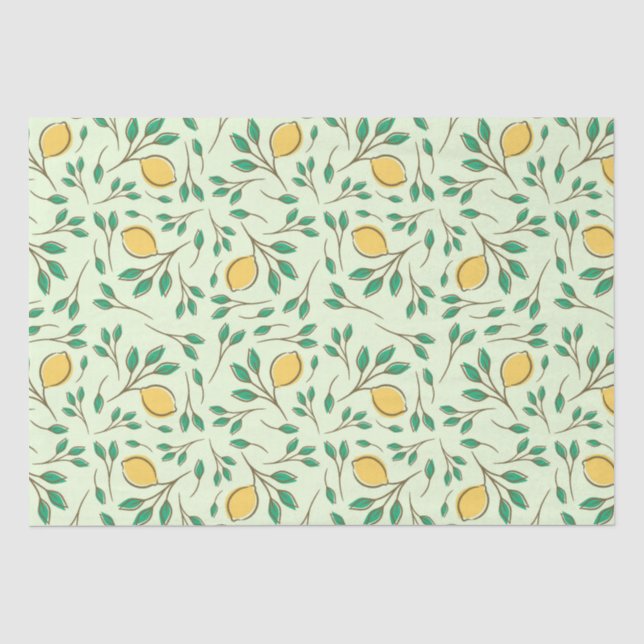 Papel de tejido de frutas con mango de limón itali (Anverso)