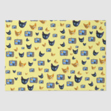 Papel de tejido de gatito dulce y beep