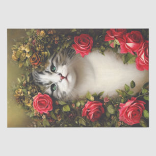 Papel De Tejido De Gato Chic De Shabby Para La Des