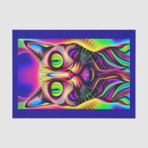 papel de tejido de gato curioso