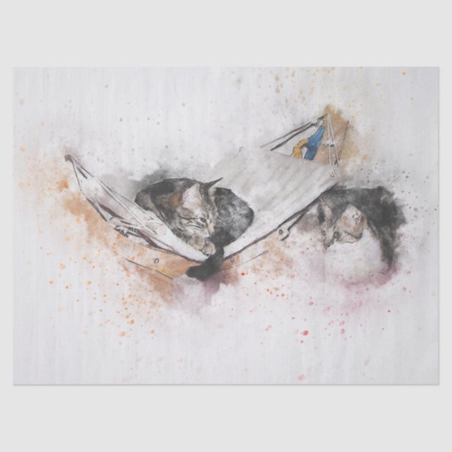 papel de tejido de gatos relajantes (Anverso)