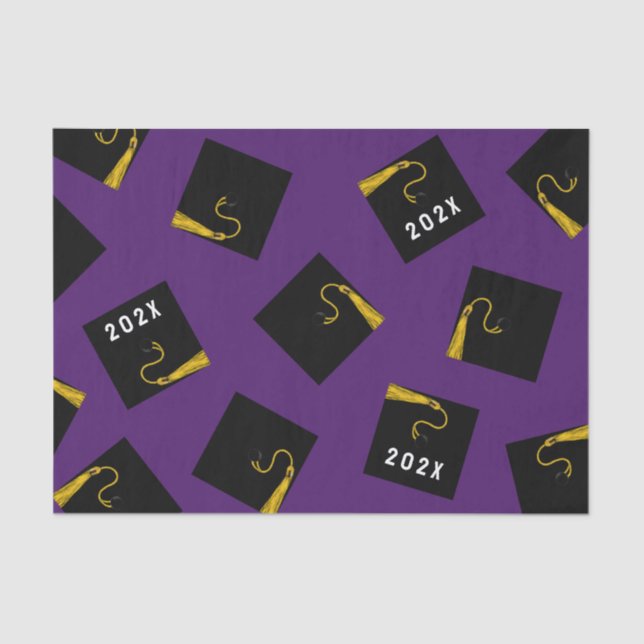 Papel de tejido de graduación morado (Anverso)