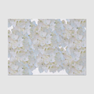 Papel de tejido de hidrangeas blancas