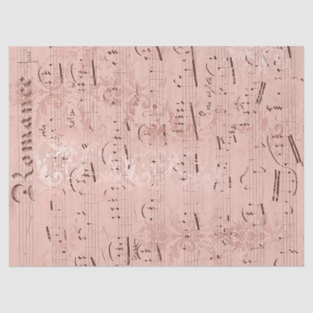 Papel de tejido de hoja rosa vintage (Anverso)