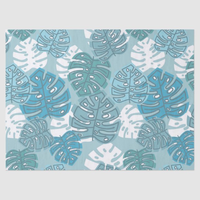 papel de tejido de hojas azules (Anverso)