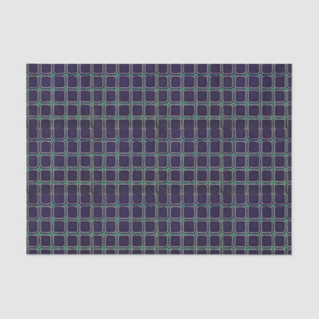 PAPEL DE TEJIDO DE IMPRESIÓN DE WOODBLOCK BLUE SQU (Anverso)