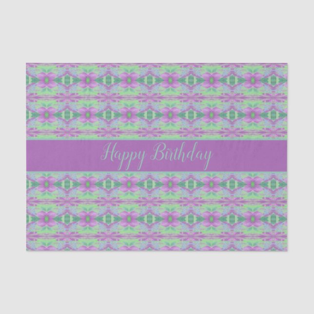 Papel De Tejido De Impresión Purple Floral Con Ver (Anverso)