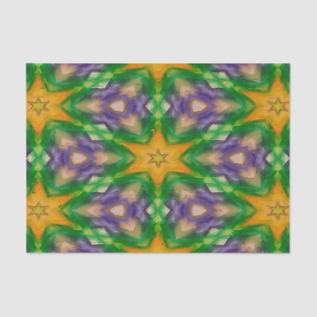 Papel de tejido de las estrellas Mardi Gras (Anverso)
