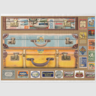 Papel de tejido de maleta de cosecha