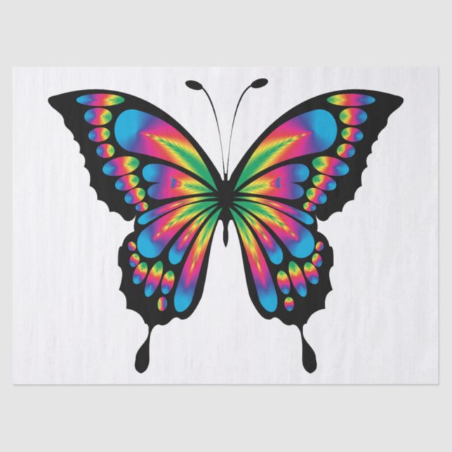 papel de tejido de mariposa arco iris (Anverso)