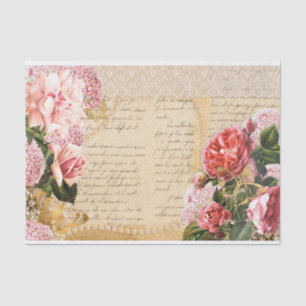 Papel de tejido de mariposa de Perlas Florales Ros