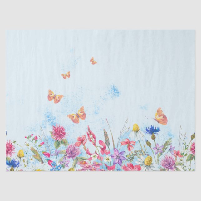 Papel de tejido de mariposa floral de verano (Anverso)