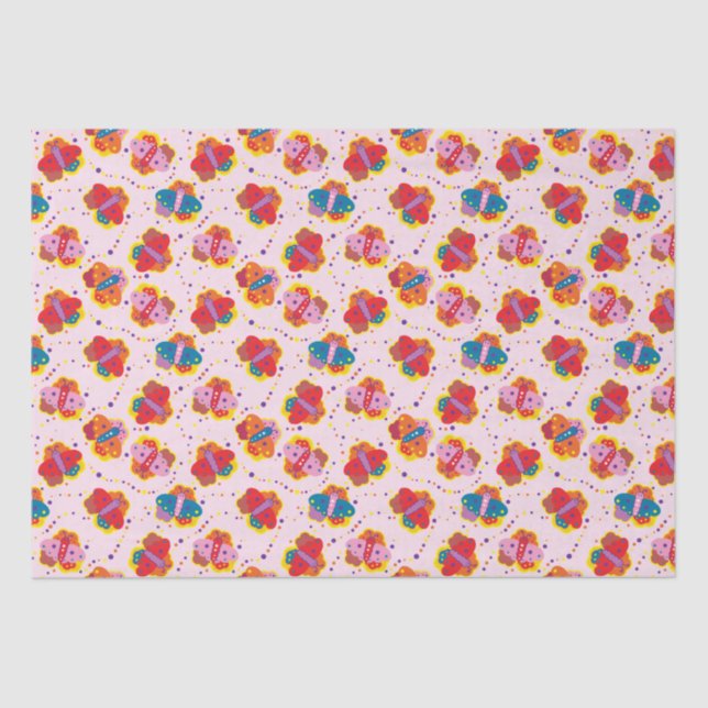 Papel de tejido de mariposas al estilo de los años (Anverso)