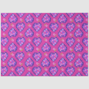 Papel de tejido de moda magenta y flores