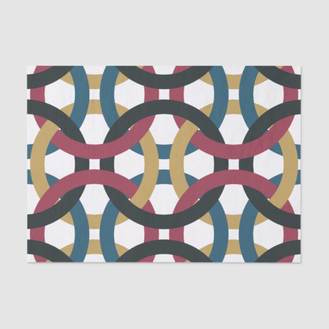 Papel de tejido de nudos de círculo retro (Anverso)