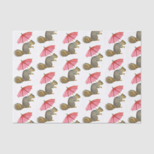 Papel de tejido de parasol rosado de ardilla