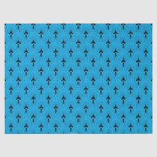 Papel de tejido de patrón Art Deco negro y azul