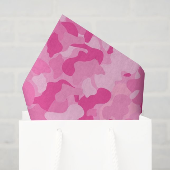 Papel de tejido de patrón de camo para bebé rosa (Bolsa de regalo)