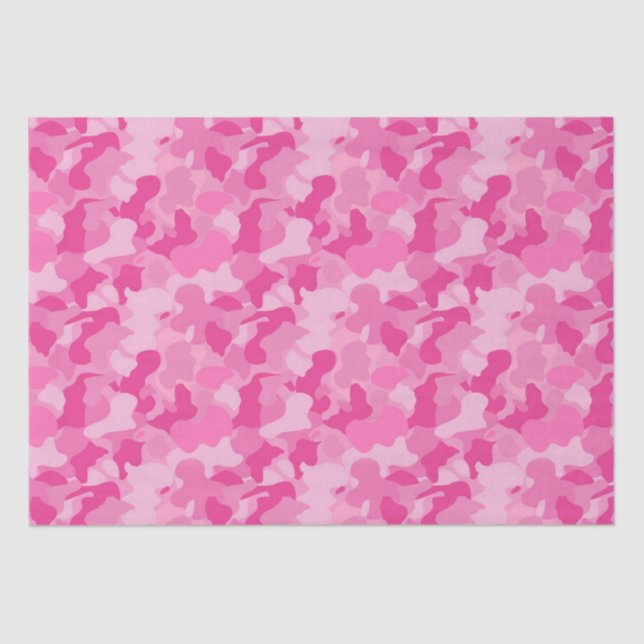 Papel de tejido de patrón de camo para bebé rosa (Anverso)