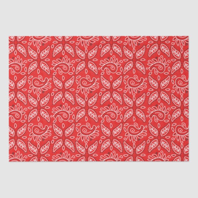 Papel de tejido de patrón de Paisley del País Rojo (Anverso)