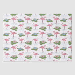papel de tejido de patrón floral de flamingo rosa
