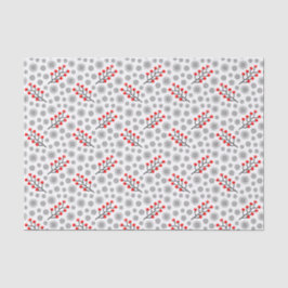 Papel de tejido de patrón floral gris rojo escandi