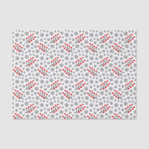 Papel de tejido de patrón floral gris rojo escandi