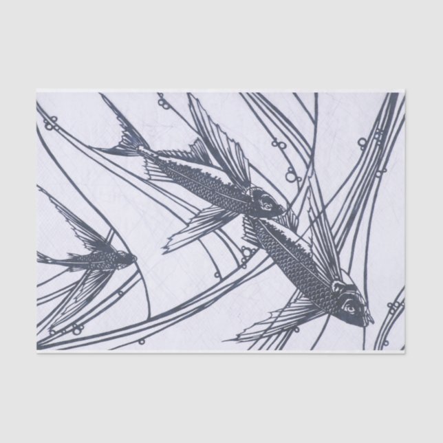 Papel de tejido de pescado volador (Anverso)