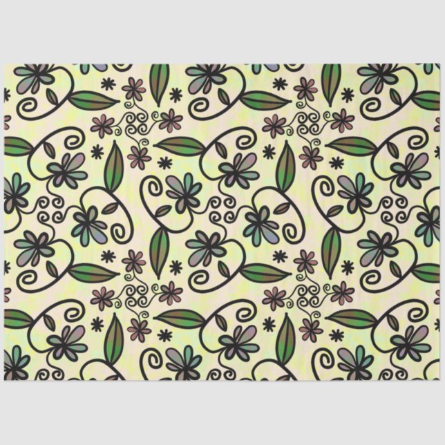 papel de tejido de pétalos botánicos (Anverso)