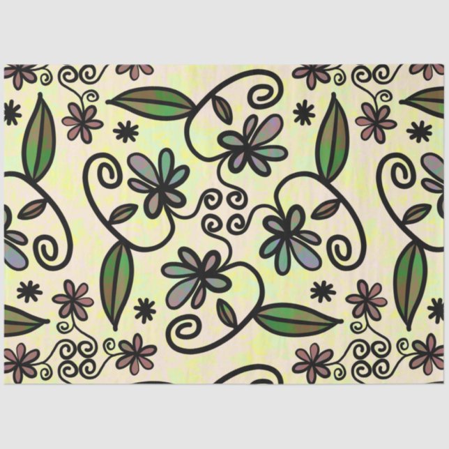 papel de tejido de pétalos botánicos (Anverso)