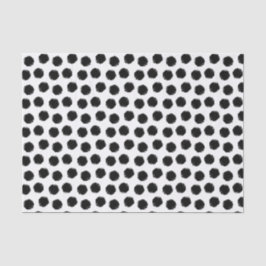 Papel de Tejido de Polka Grunge Negro