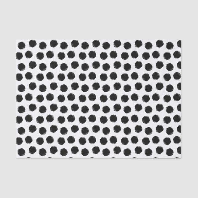 Papel de Tejido de Polka Grunge Negro (Anverso)