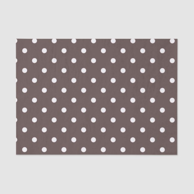 Papel de tejido de polka marrón chocolate (Anverso)