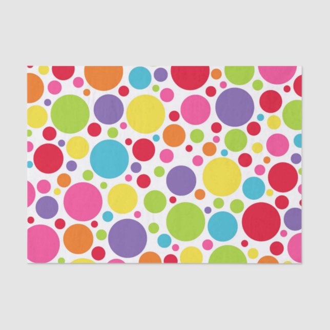 Papel de tejido de punto de polka multicolor (Anverso)