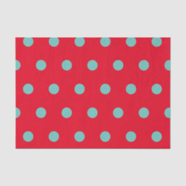 Papel de tejido de punto de polka (rojo y agua)