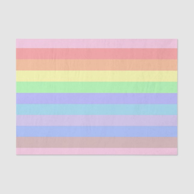 Papel de tejido de rayas de arcoiris pasteles (Anverso)