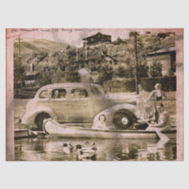 Papel de Tejido de Tiempo de Vacaciones Retro