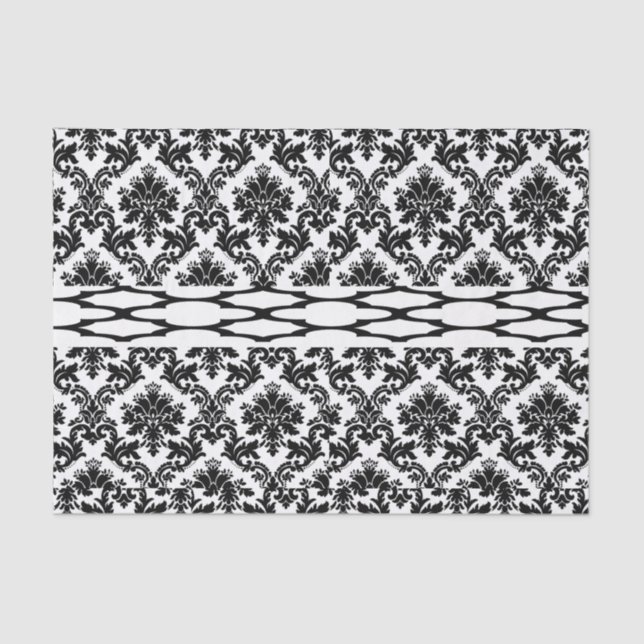 Papel de tejido decorativo blanco negro (Anverso)