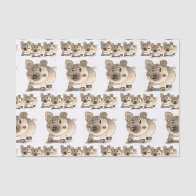 Papel de tejido decorativo Cerdo (Anverso)