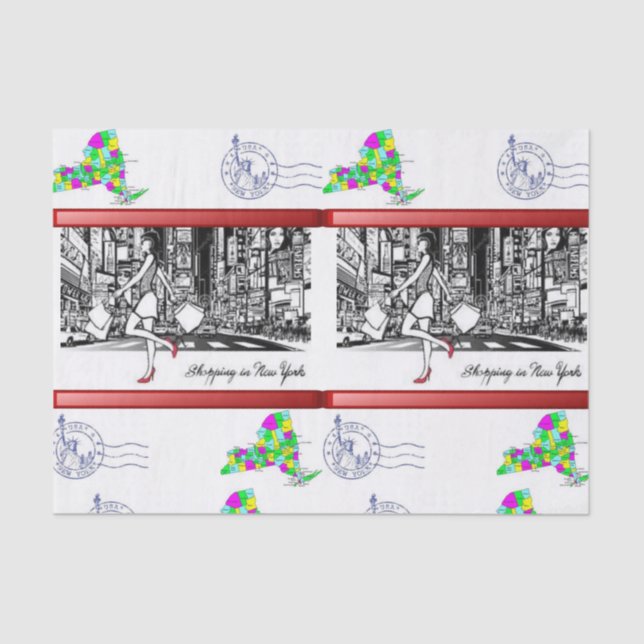 Papel de tejido decorativo comprando nueva york (Anverso)