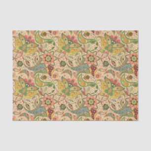 Papel de tejido decorativo de flores Paisley
